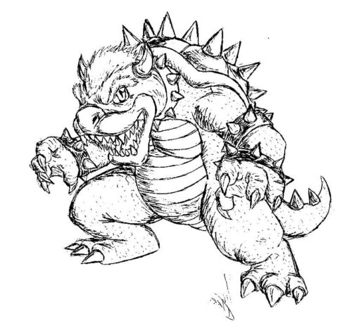 Bowser Coloring Page for Adults