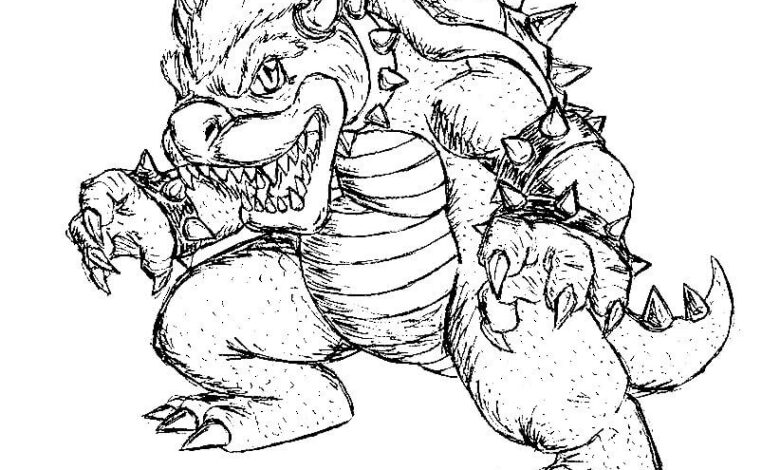 Bowser Coloring Page for Adults
