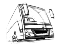 Bus Coloring Page for Adults