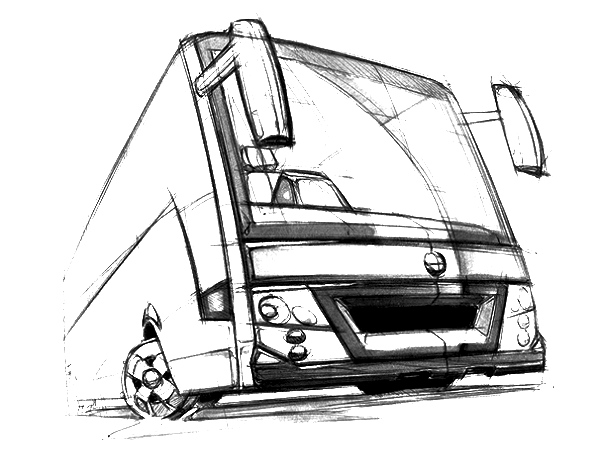 Bus Coloring Page for Adults