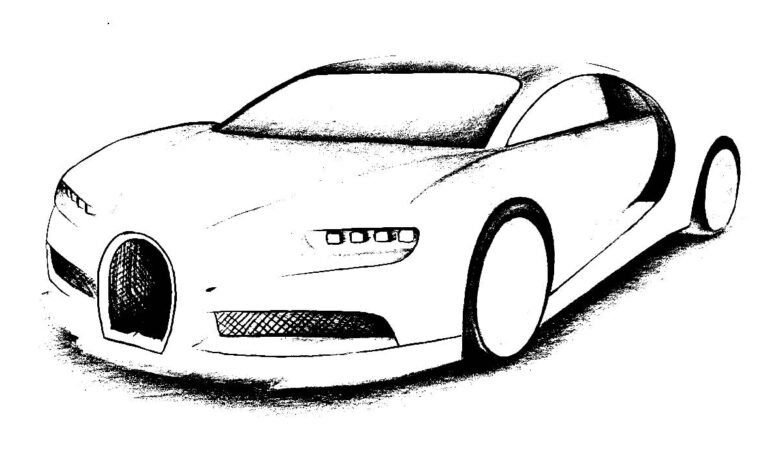 Car Bugatti Coloring Page