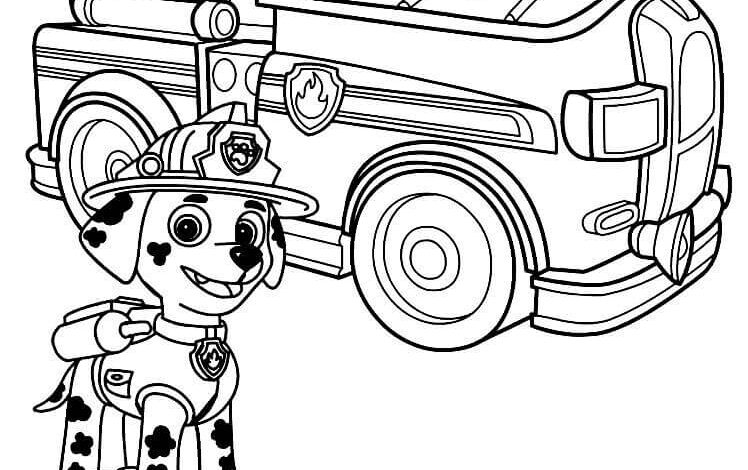 Car Paw Patrol Coloring Page