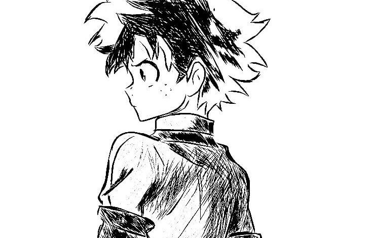 Cartoon Anime Deku Coloring Pages