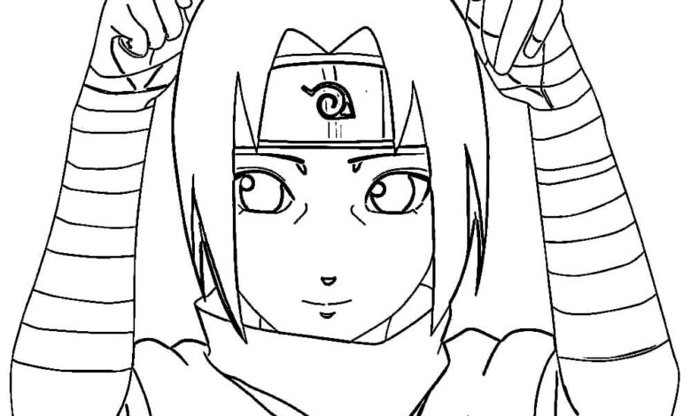 Cartoon Itachi Coloring Page
