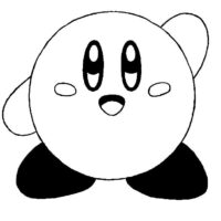 Cute Cartoon Kirby Coloring Page