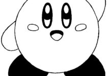 Cute Cartoon Kirby Coloring Page