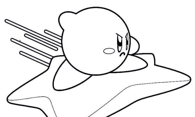 Cartoon Kirby Coloring Page