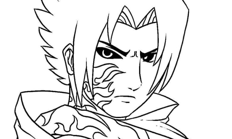 Cartoon Sasuke Coloring Page