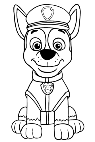 Chase Paw Patrol Coloring Page
