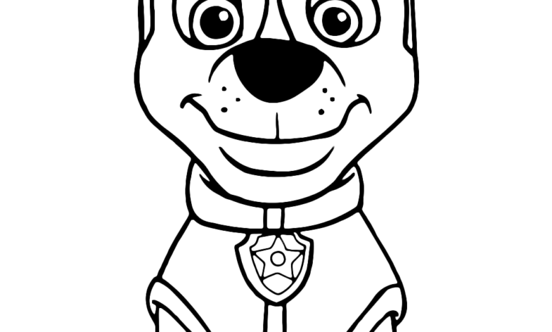Chase Paw Patrol Coloring Page