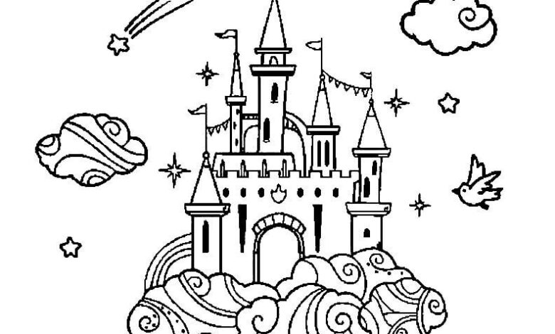 Cloud Castle Coloring Page