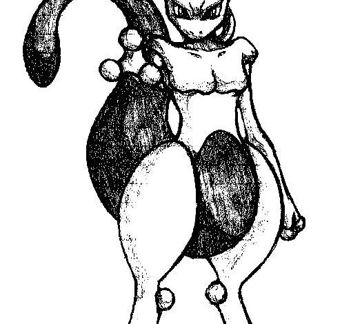 Cool Mewtwo Pokemon Coloring Page