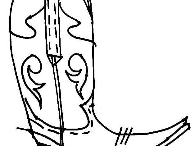 Cowboy Boot Coloring Page