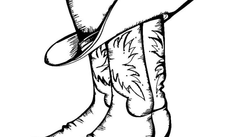 Cowboy Boot Coloring Pages