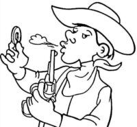 Cowboy Drawing Coloring Page