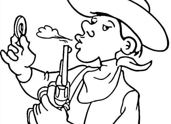 Cowboy Drawing Coloring Page