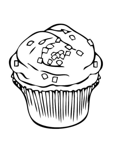Cupcake Coloring Page for Girls