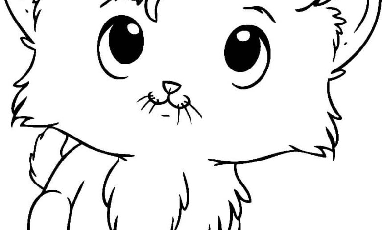 Cute Cat Coloring Pages for Girls