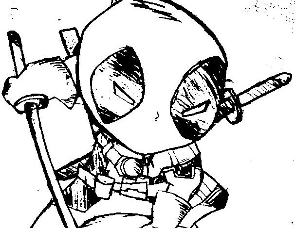 Cute Deadpool Coloring Page