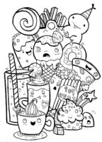 Cute Food Coloring Page