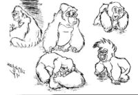 Cute Gorilla Coloring Page