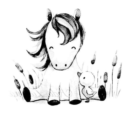 Cute Horse Nursery Coloring Page