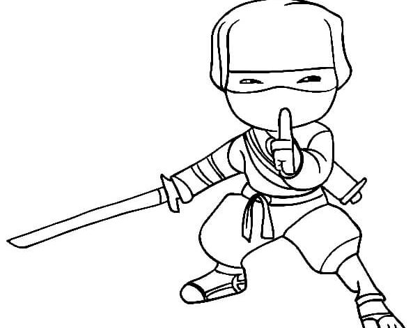 Cute Ninja Coloring Page