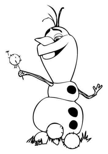 Cute Olaf Coloring Page