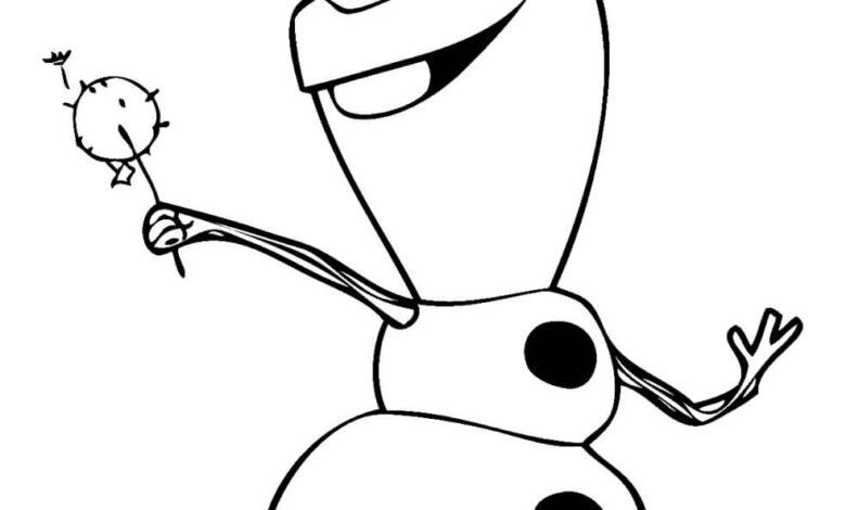 Cute Olaf Coloring Page