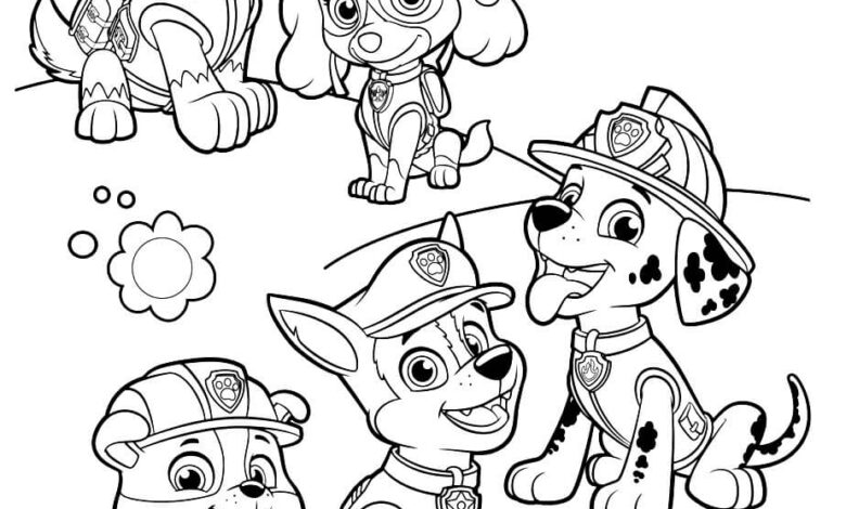 Cute Paw Patrol Coloring Page for Kids