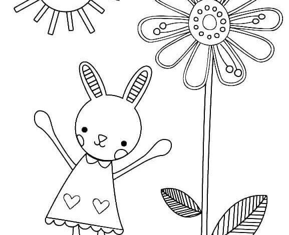 Cute Spring Coloring Page