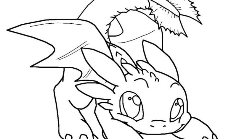 Cute Toothless Coloring Page