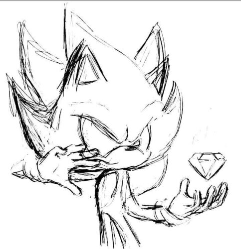 Dark Sonic Coloring Page 1 Dark Sonic Coloring Page