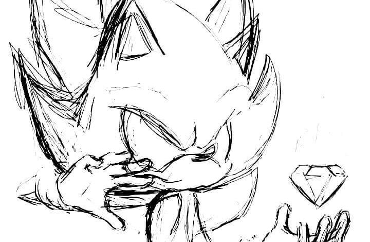 Dark Sonic Coloring Page