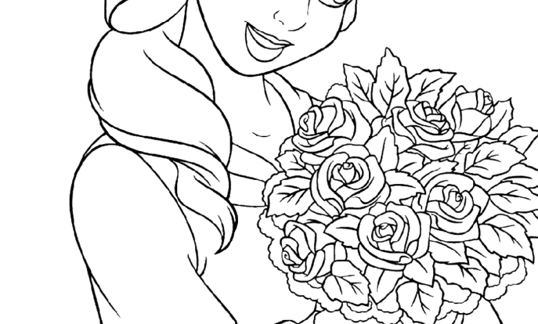 Disney Belle Coloring Page for Girls