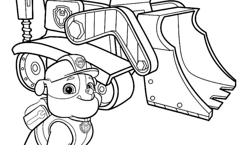 Dozer Paw Patrol Coloring Page