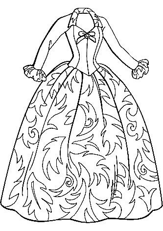 Dress Coloring Page for Girls