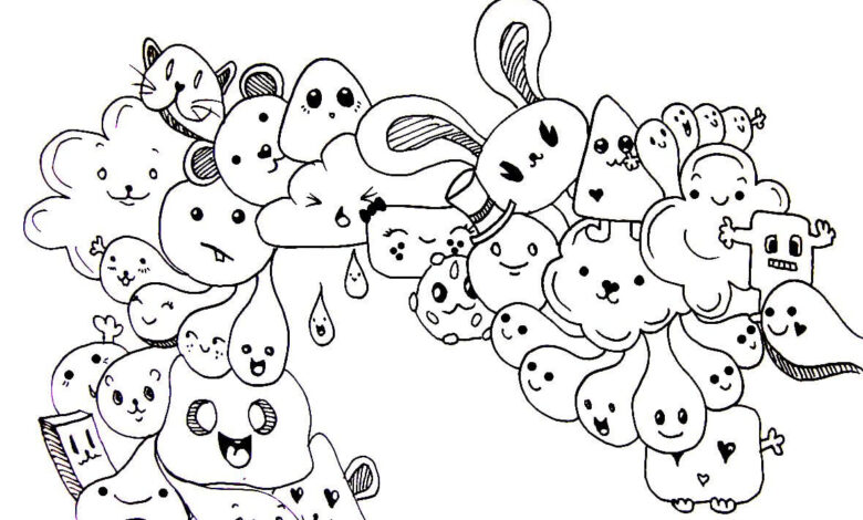 Easy Kawaii Coloring Page