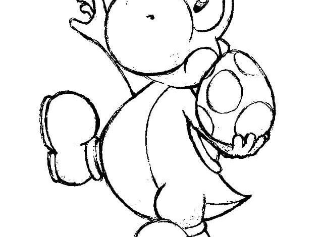 Egg Yoshi Coloring Page