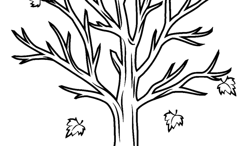 Fallen Tree in Autumn Coloring Page for Adults