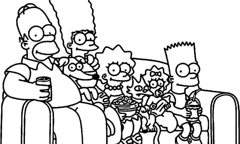 Family Simpsons Coloring Pages