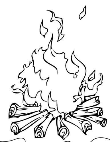 Fire Coloring Page
