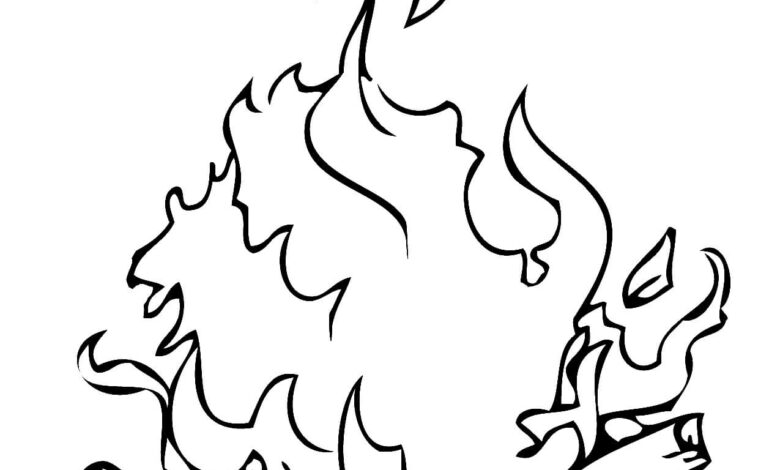 Fire Coloring Page