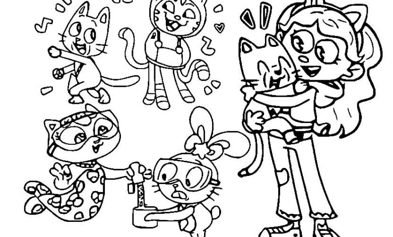 Funny Gabby Dollhouse Coloring Page