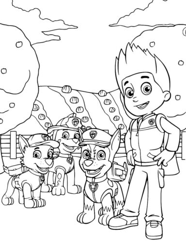 Garden Paw Patrol Coloring Page