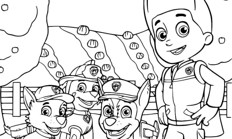 Garden Paw Patrol Coloring Page