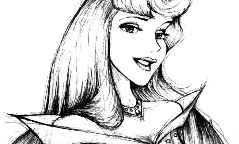 Girl Aurora Coloring Page