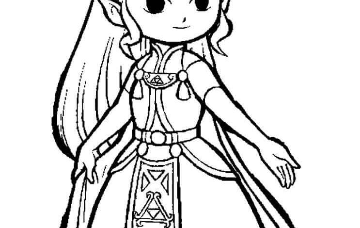 Girl Zelda Coloring Page