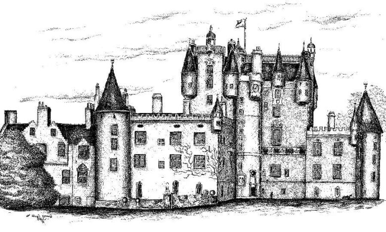 Glamis Castle Drawing Coloring Page