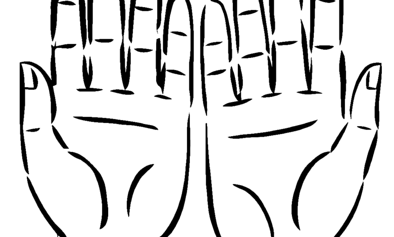 Hands Coloring Page for Girls